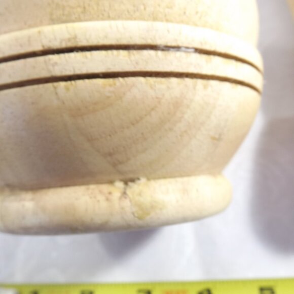 Vintage Wooden Mortar & Pestle, Variegated Bamboo Wood - Picture 7 of 8